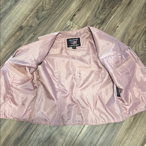 Allstate Vintage Pink Genuine Leather Vest Gypsy Renaissance Boho Western 2XL - Picture 9 of 10